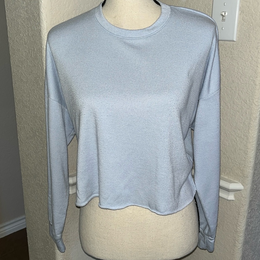 Charlotte Russe light blue cropped sweatshirt sweater Size S